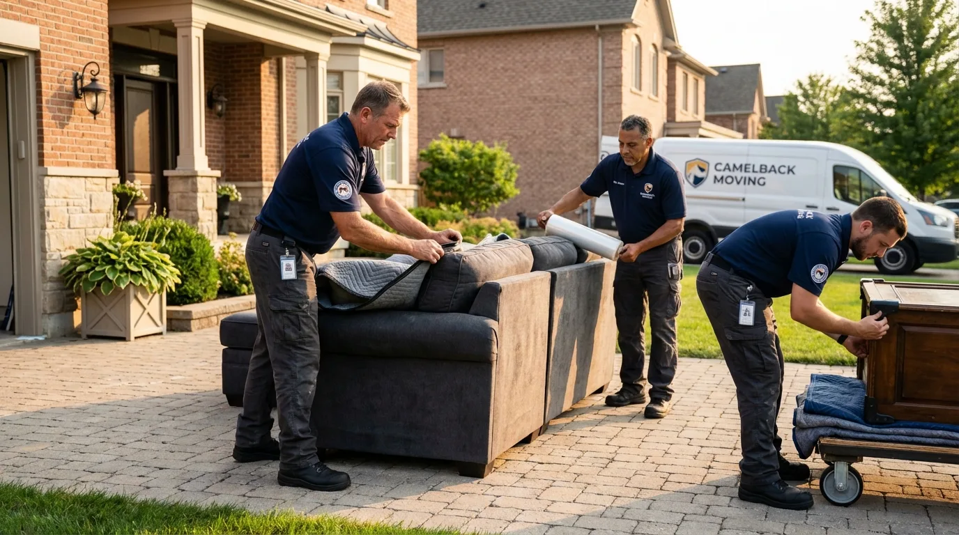 Large estate moving crew wrapping furniture in Barataria, LA